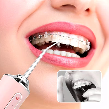 USB Portable Oral Irrigator Water Flosser Dental Water Jet Tools Pick Cleaning Teeth 200ML 4 Nozzles Mouth Oral Cleaning Agents